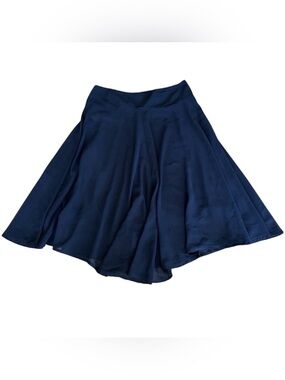 DOWISI Black A-Line Flare Midi Skirt High Waist Flowy Swing Silhouette Sz XL